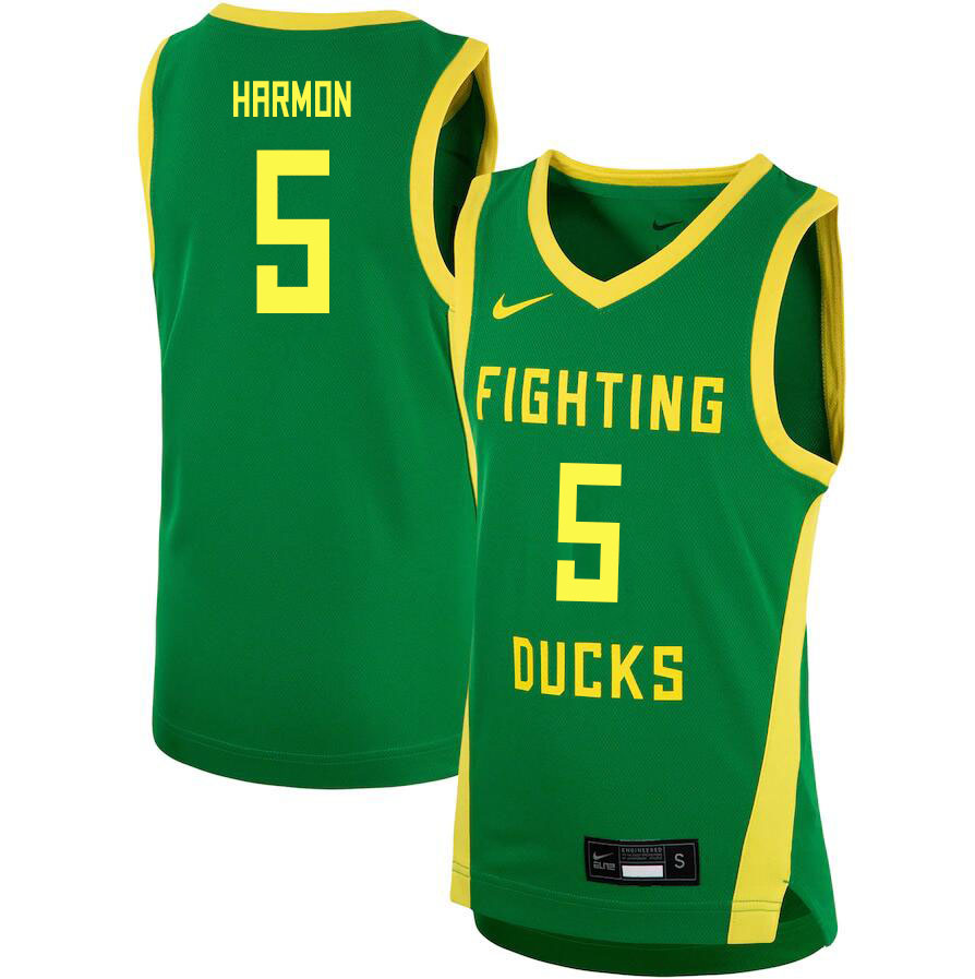 Men #5 De'Vion Harmon Oregon Ducks College Basketball Jerseys Sale-Green - Click Image to Close